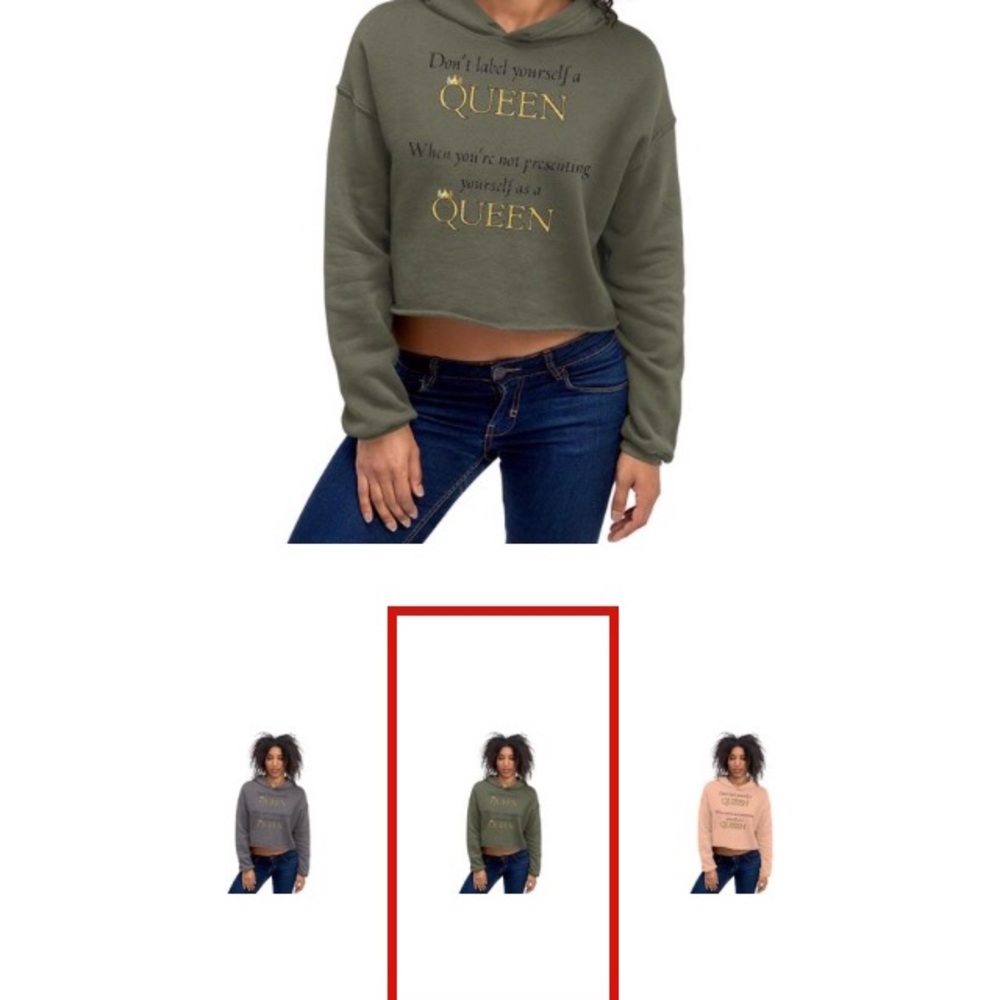 Queen  crop hoodie